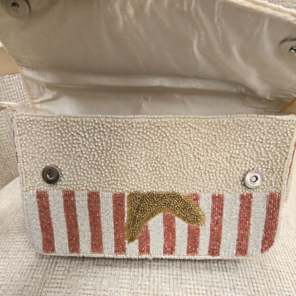 Viral Beaded Gold Starfish Striped Shoulder Bag - Picture 4 of 7